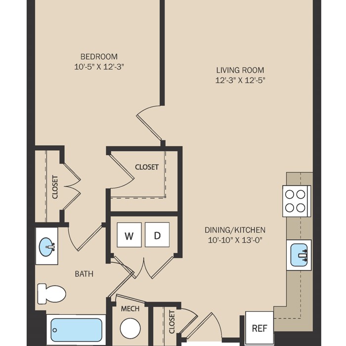Unit 1E - 1 Bed 1 Bath