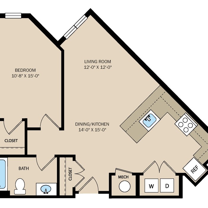Unit 1F - 1 Bed 1 Bath