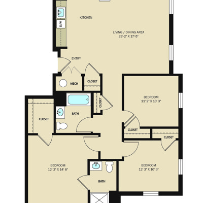 Unit N - 3 Bed, 2 Bath