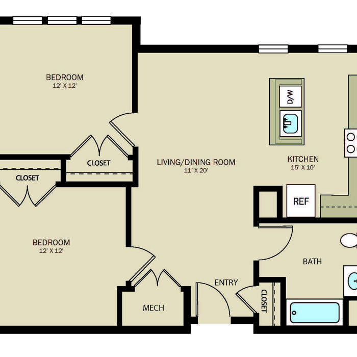 2 Bed 1 Bath