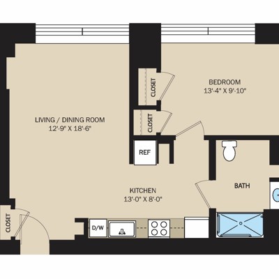 1 Bed 1 Bath