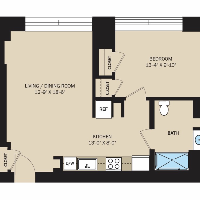 1 Bed 1 Bath