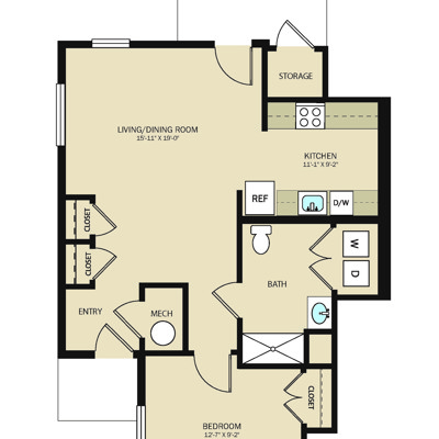 1 Bed 1 Bath