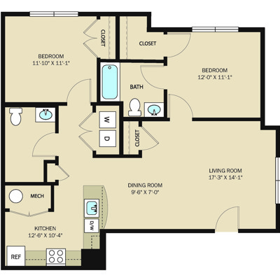 2 Bed, 2 Bath